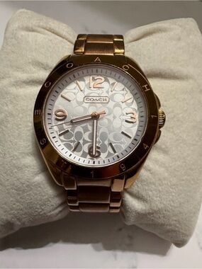 Coach Rose Gold-Tone Signature Link Watch